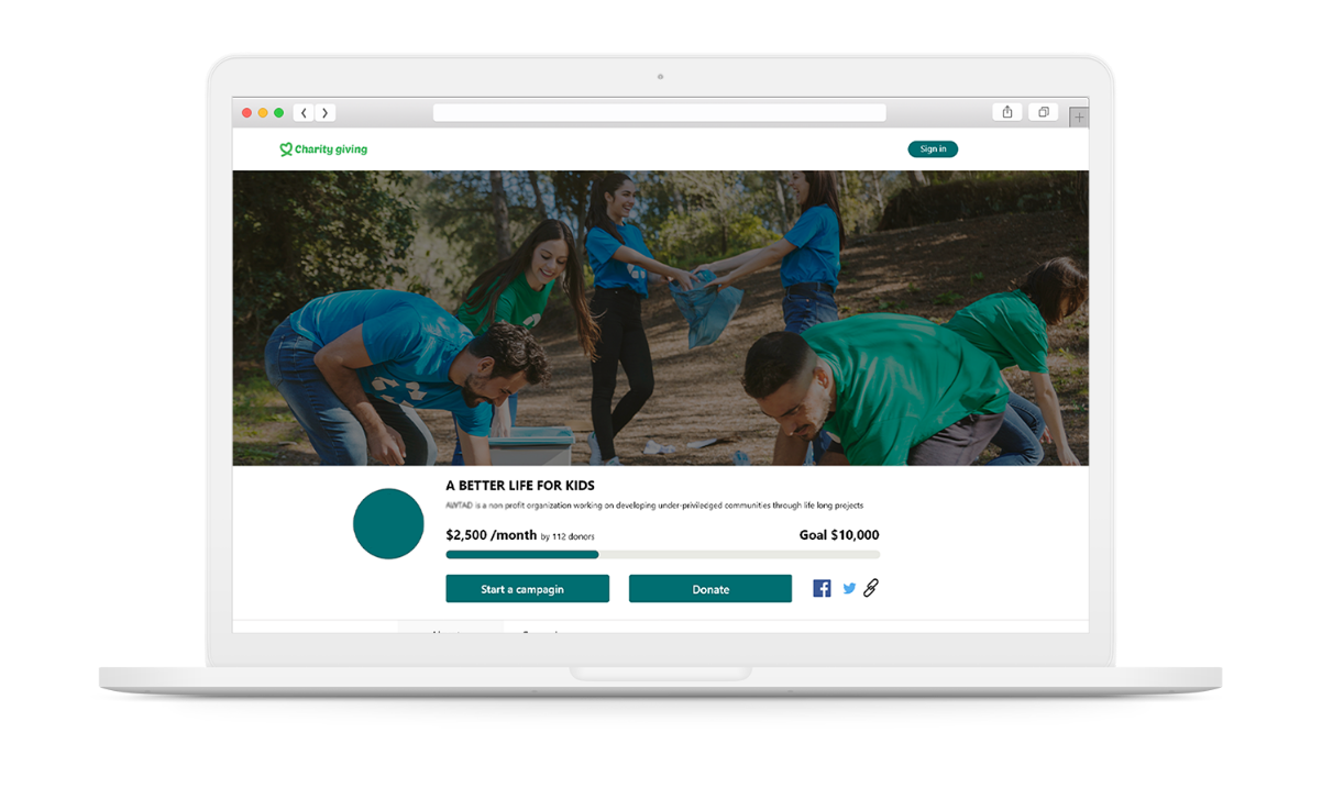 Easily Promote One-time or Recurring Donations